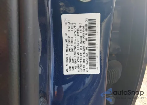 2016 Honda Accord Lx из США, поврежденный, VIN 1HGCR2F36GA115482